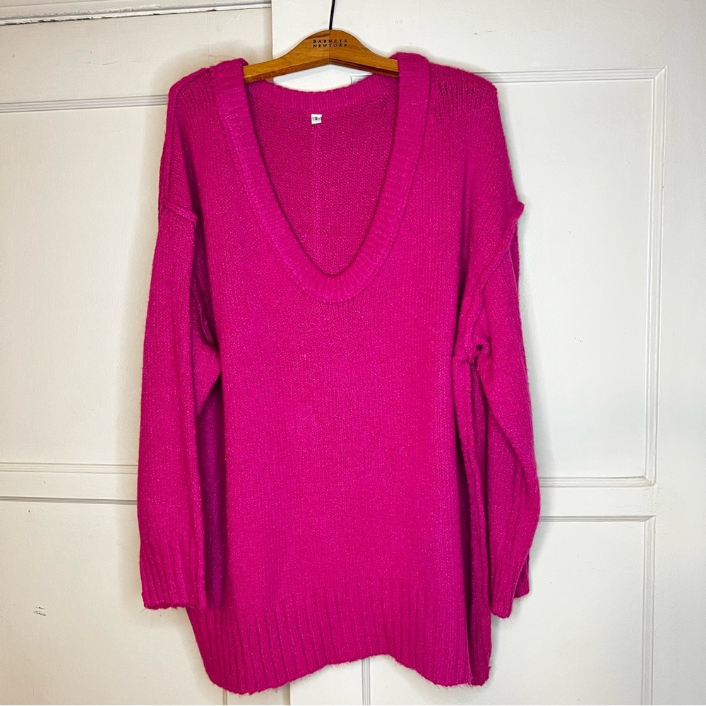ANRABESS Women's Oversized Sweater Casual Off Shoulder Scoop Neck